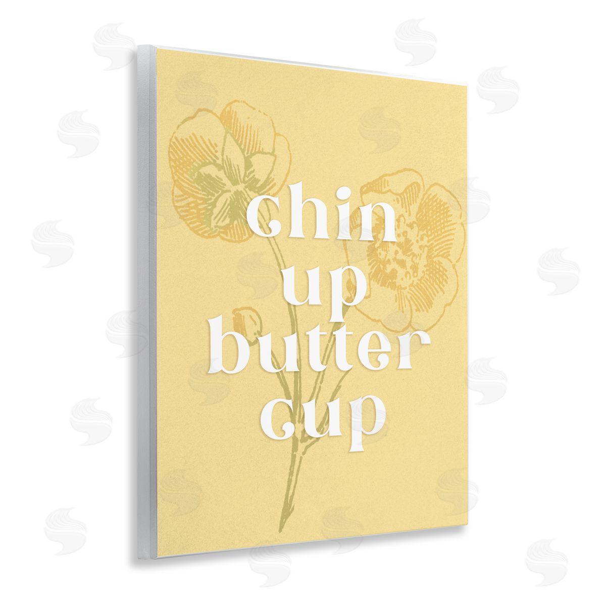 Ziwei Li Floral Chin Up Phrase Wooden Wall Plaque Art Print