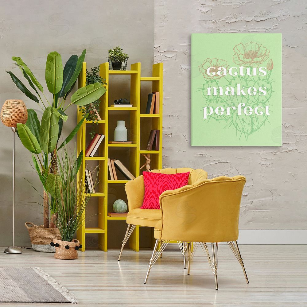Ziwei Li Cactus Makes Perfect Canvas Wall Art Print in Room