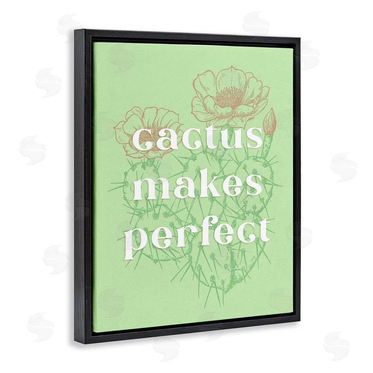 Ziwei Li Cactus Makes Perfect Black Floating Frame Canvas Wall Art Print