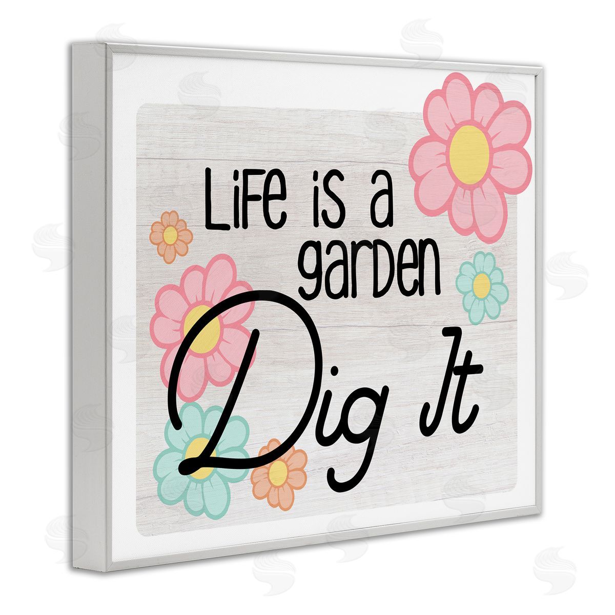 Ziwei Li Life's A Garden Phrase White Framed Giclee Wall Art Print