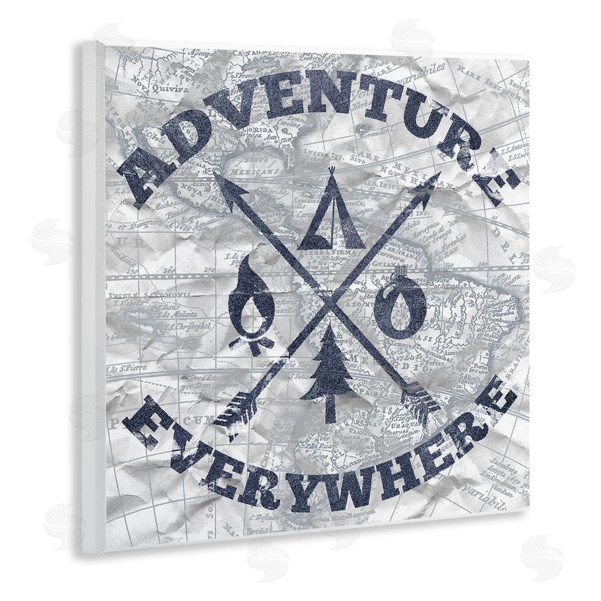 Elizabeth Medley Adventure Everywhere Phrase Wooden Wall Plaque Art Print