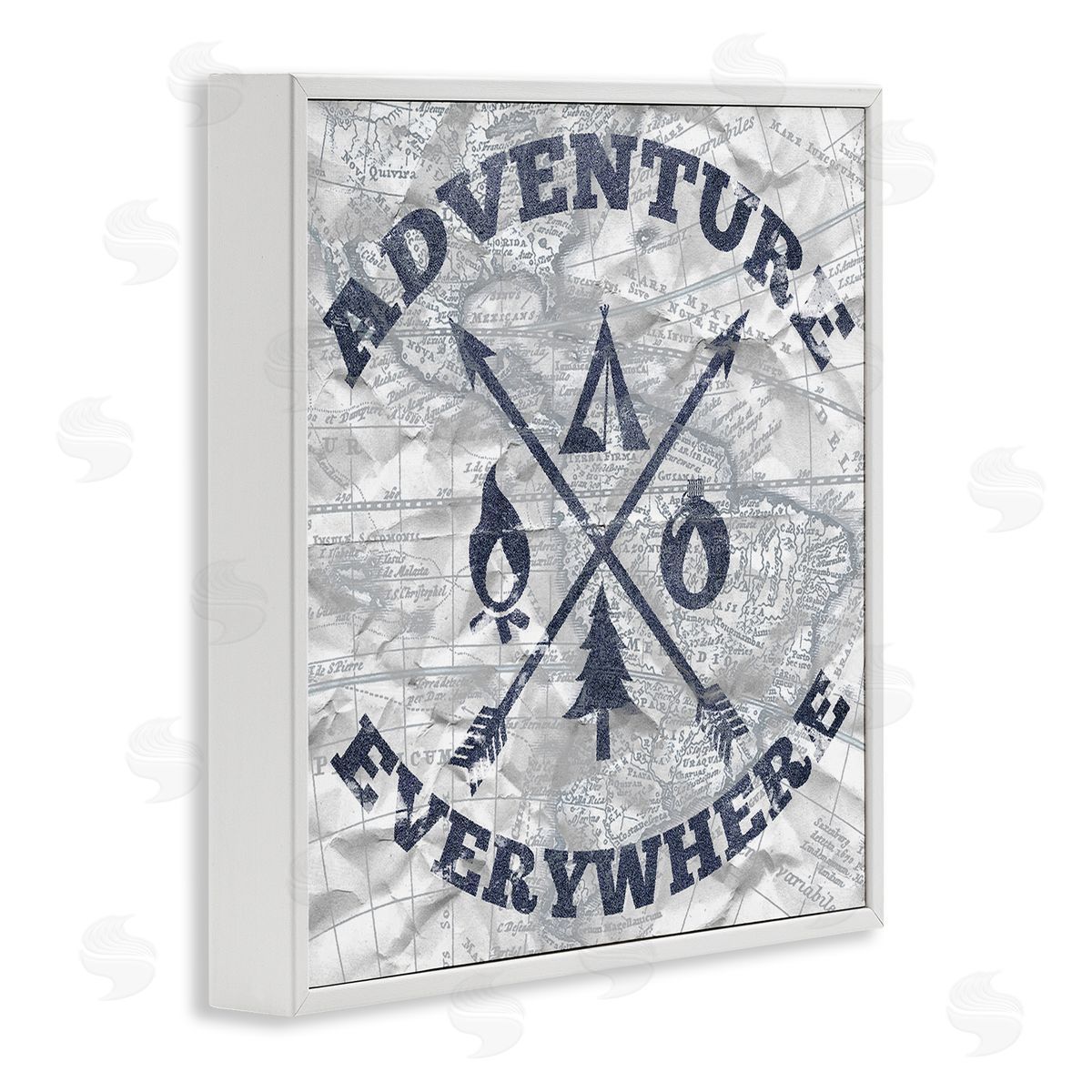 Elizabeth Medley Adventure Everywhere Phrase White Framed Giclee Wall Art Print