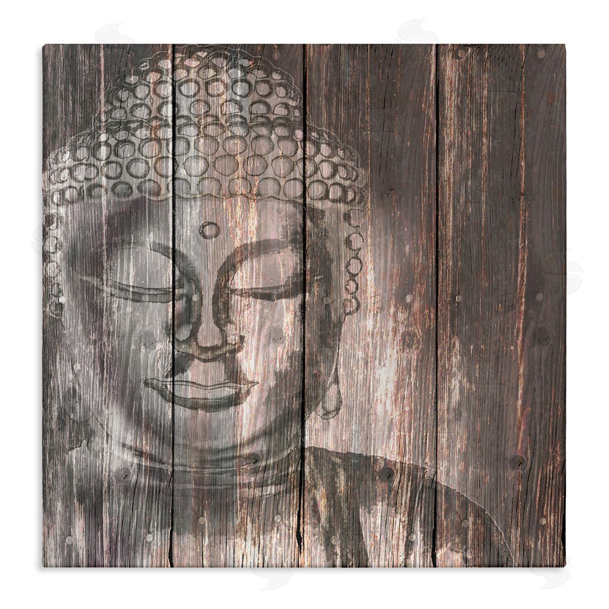 Conrad Knutsen Rustic Buddha Face Canvas Wall Art Print