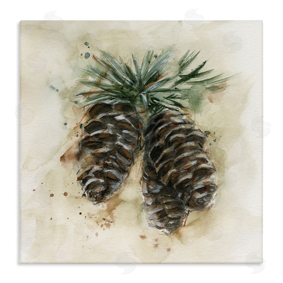 Ethan Harper Rustic Forest Pinecone Canvas Wall Art Print