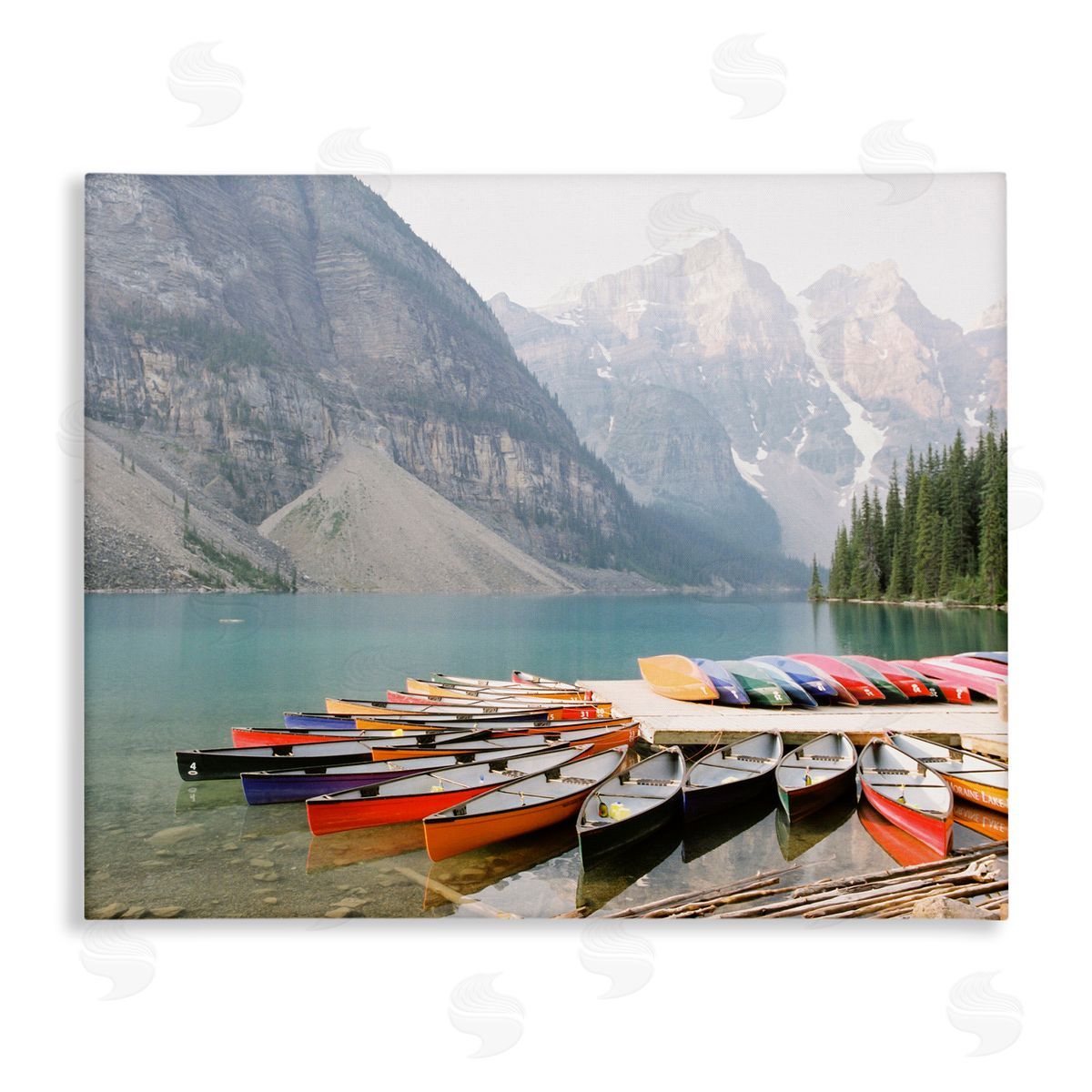 Cliffside Canoe Dock Canvas Wall Art, Home Decor by Justine Milton