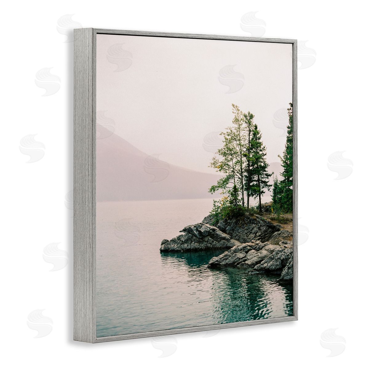 Rocky Inlet Cove Grey Frame Print Wall Art, Home Decor by Justine Milton