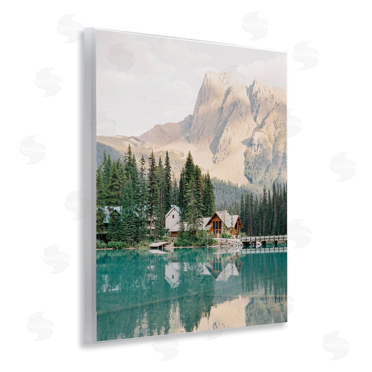 Lakeside Cabin Landscape Wood Plaque Wall Art, Home Decor by Justine Milton