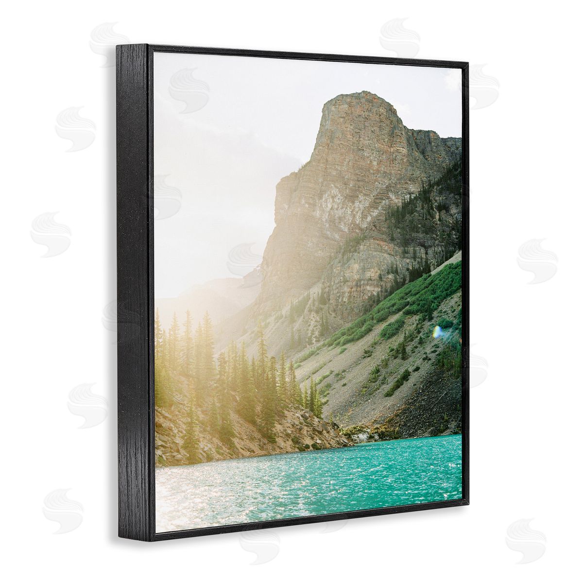 Sunlit Hills Peak Black Frame Print Wall Art, Home Decor by Justine Milton