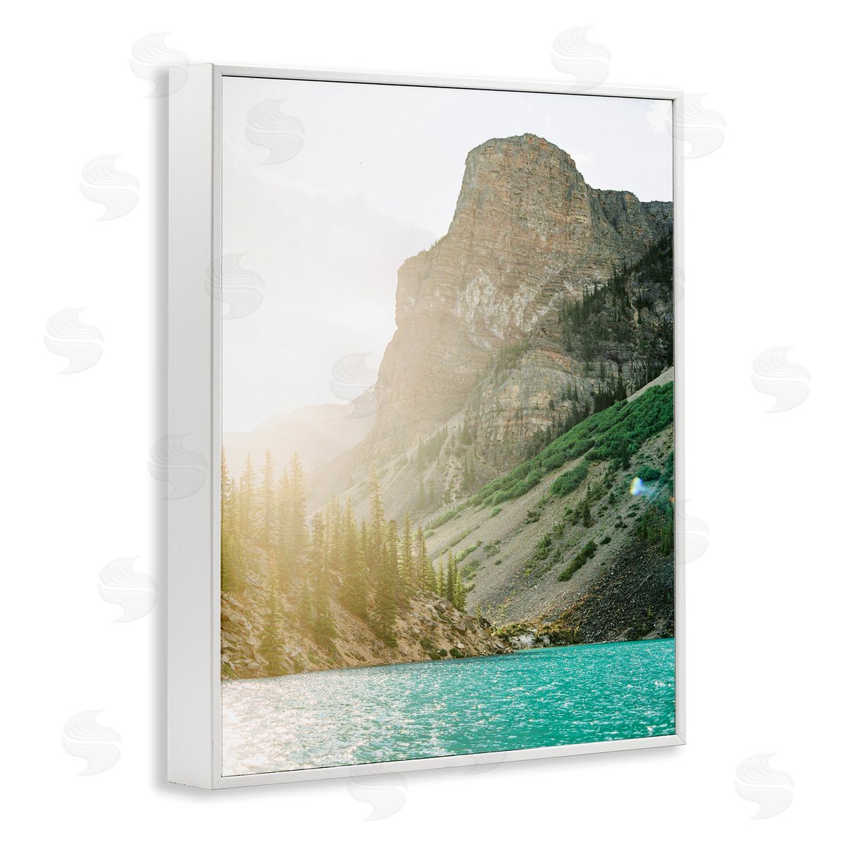 Sunlit Hills Peak White Frame Print Wall Art, Home Decor by Justine Milton