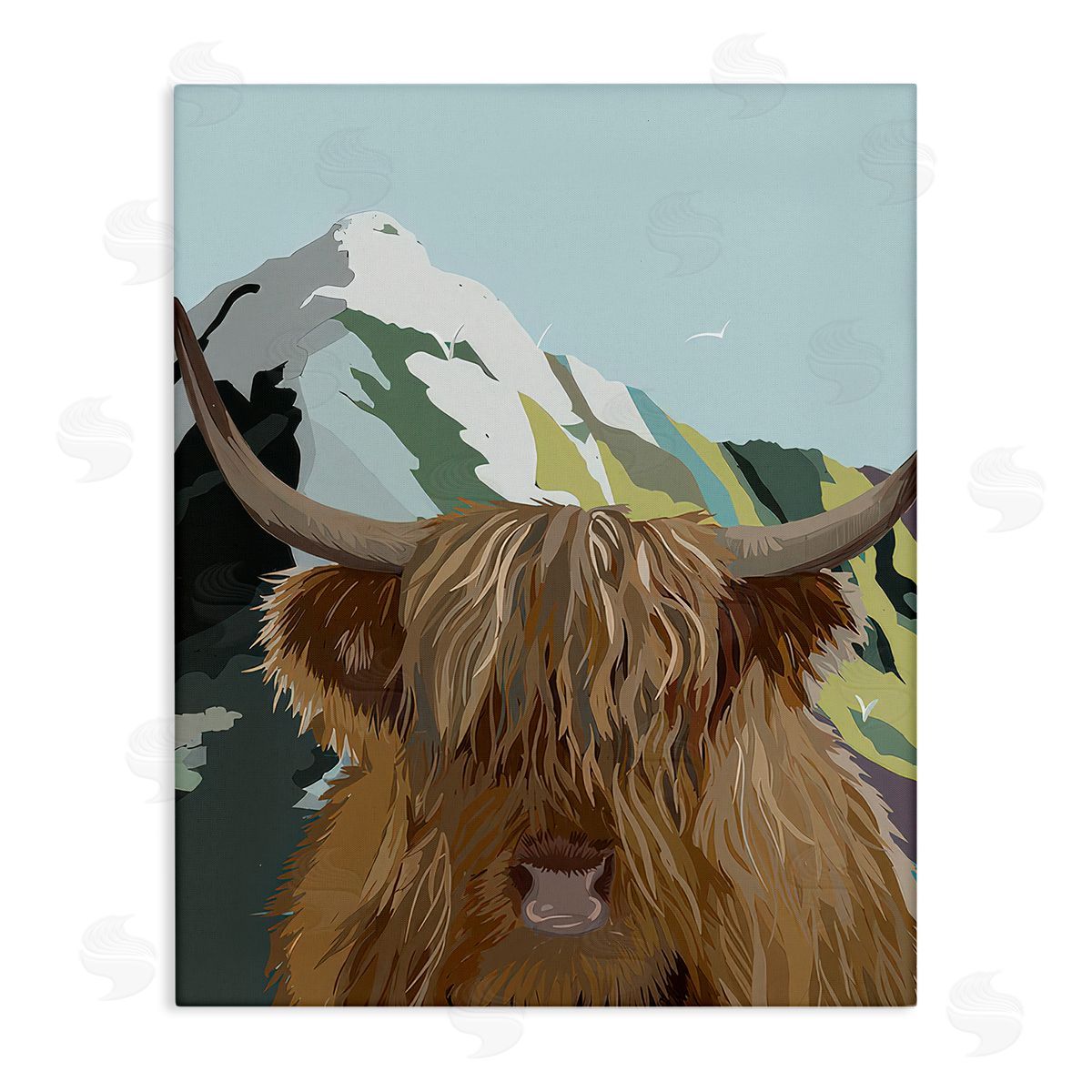 Betty Boynes Mountain Cattle Scene Canvas Wall Art Print