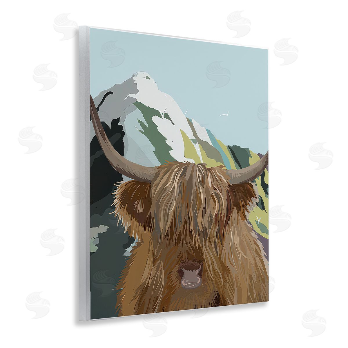 Betty Boynes Mountain Cattle Scene Wooden Wall Plaque Art Print