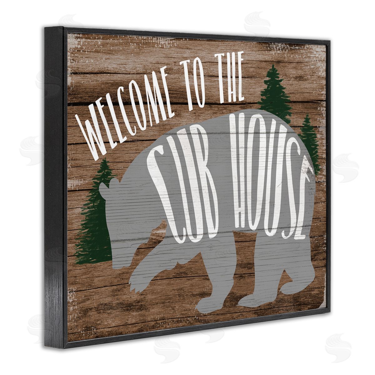 Stupell Studio Welcome Cub House Black Framed Giclee Wall Art Print
