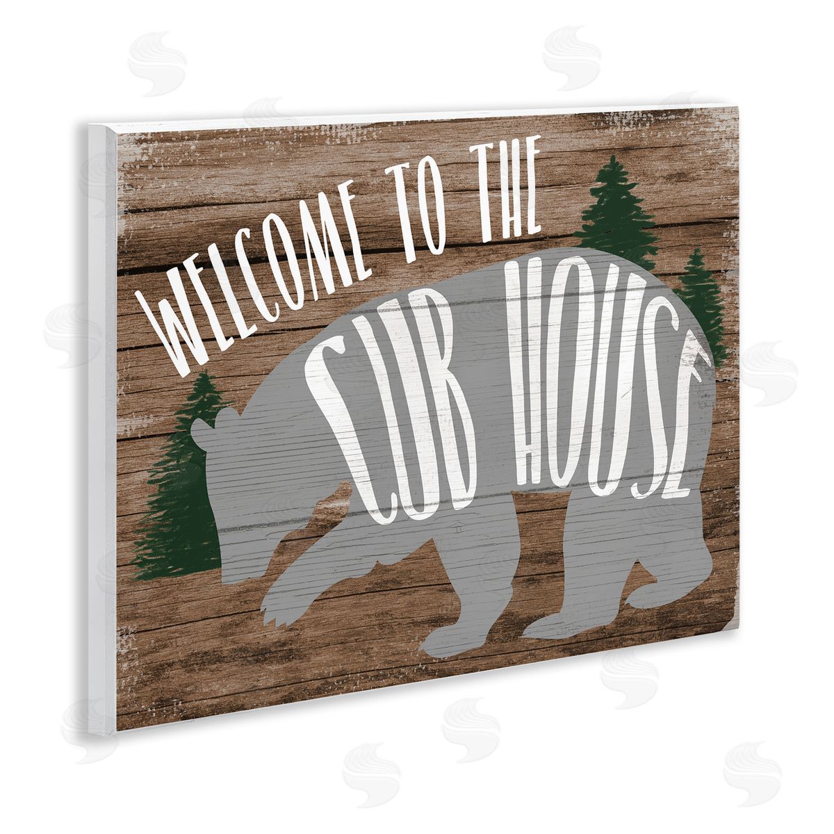 Stupell Studio Welcome Cub House Wooden Wall Plaque Art Print