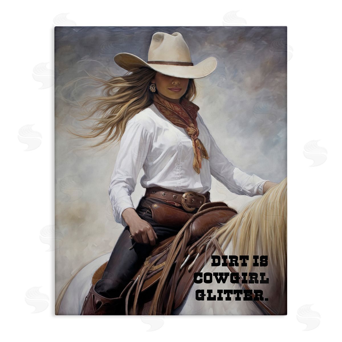 Sasha Dirt Is Cowgirl Glitter Canvas Wall Art Print