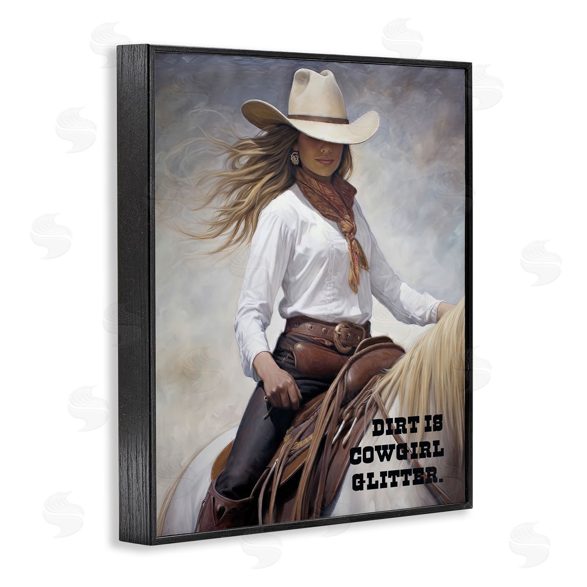 Sasha Dirt Is Cowgirl Glitter Black Framed Giclee Wall Art Print