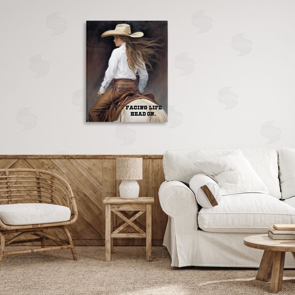 Sasha Face Life Head On Canvas Wall Art Print in Room