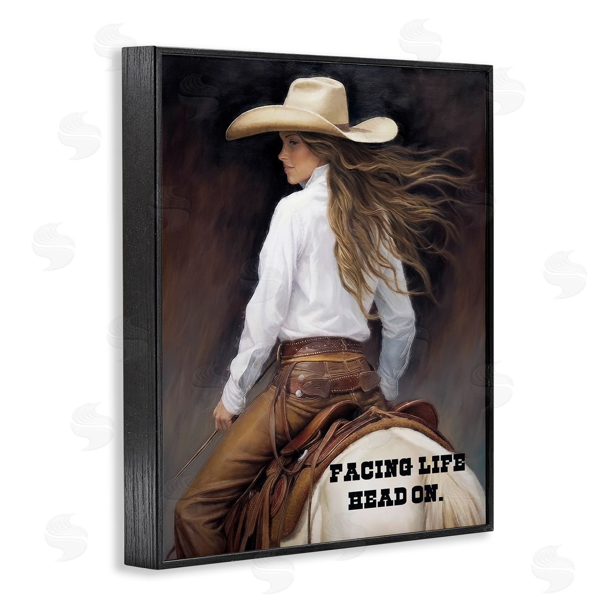 Sasha Face Life Head On Black Framed Giclee Wall Art Print