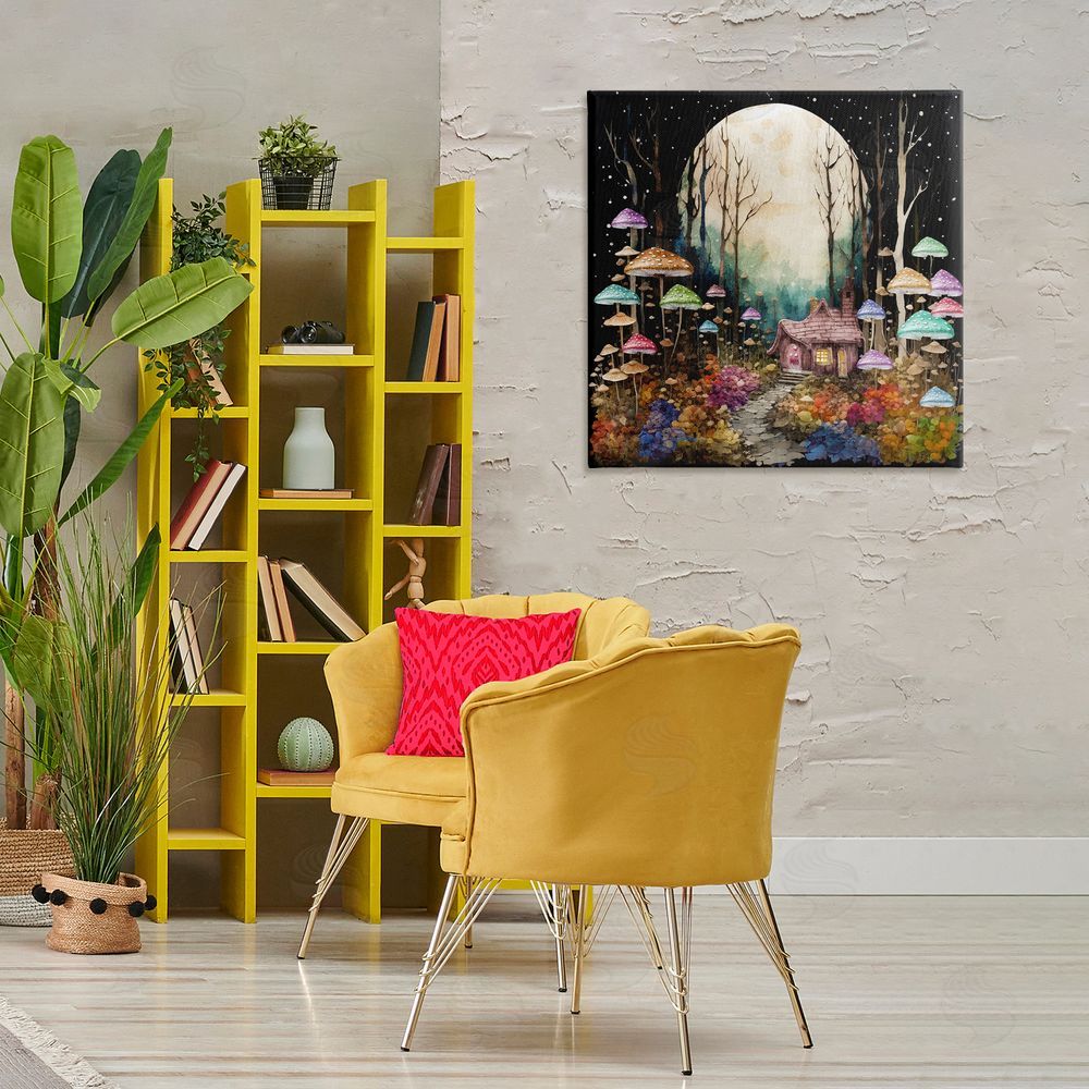 Sasha Quirky Mushroom Forest Canvas Wall Art Print in Room