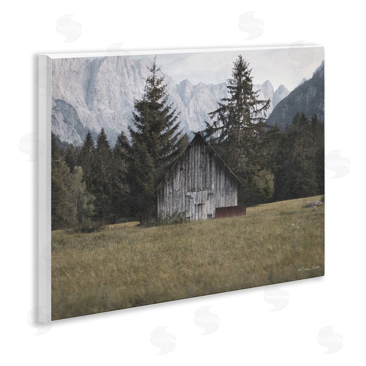 Rustic Cabin Landscape Wood Plaque Wall Art, Home Decor by Susan Ball