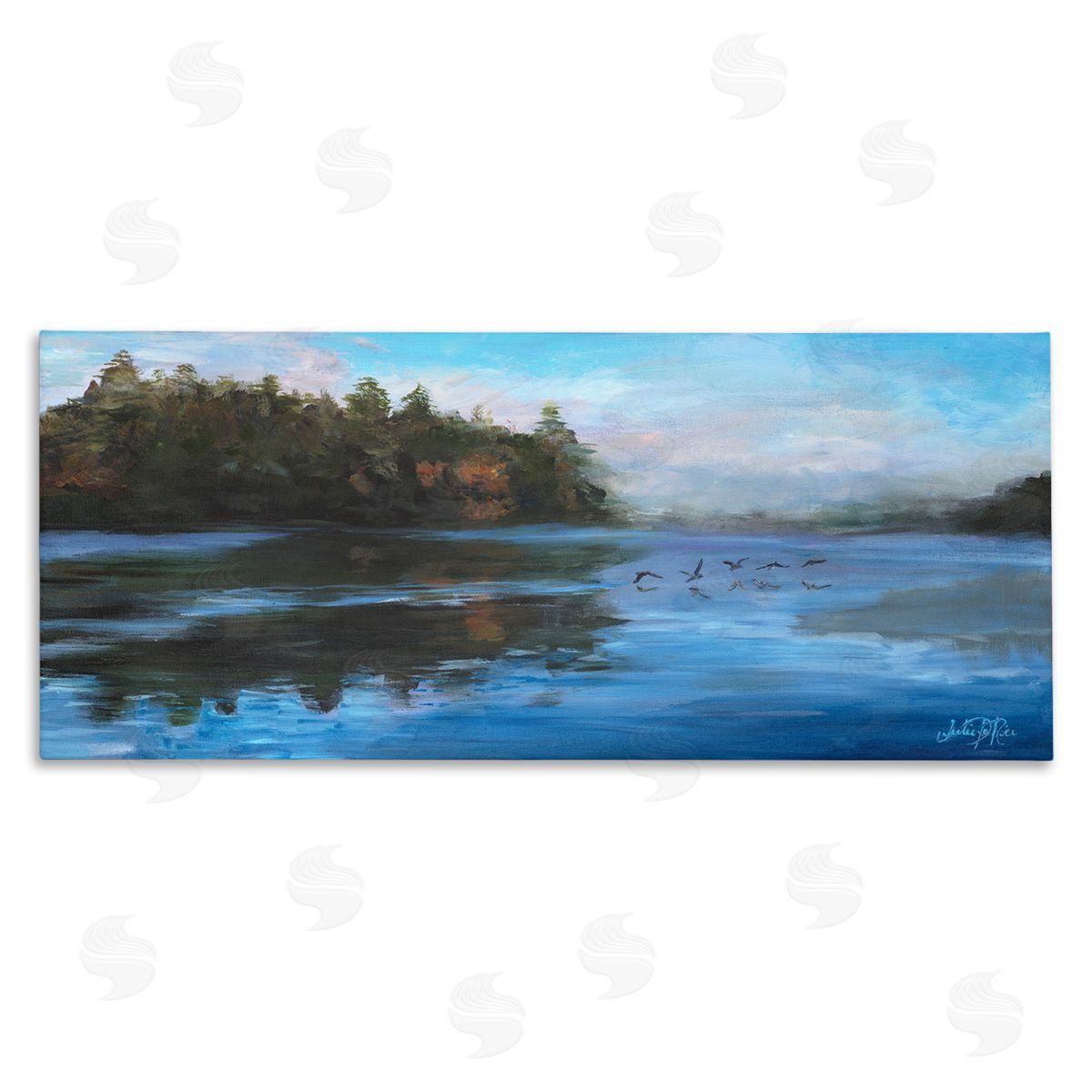 Birds Along River Canvas Wall Art, Home Decor by Julie Derice
