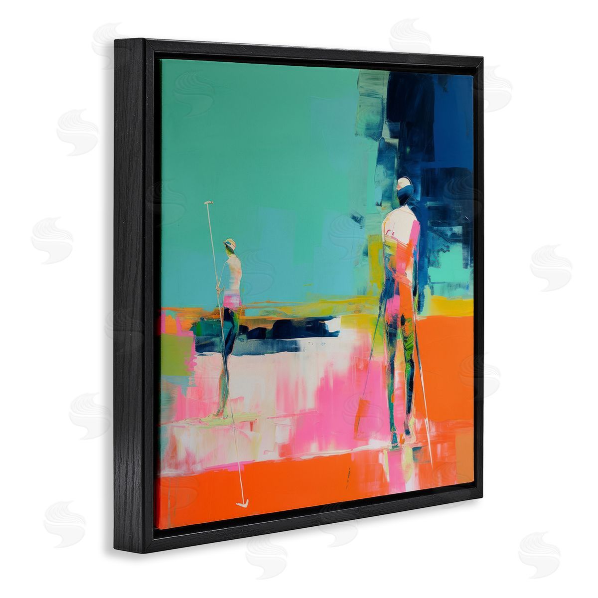 Irena Orlov Golf Course View Black Floating Frame Canvas Wall Art Print