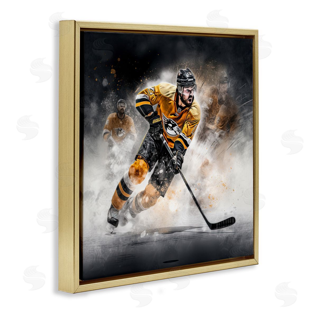 Jim Baldwin Hockey Player Athlete Gold Floating Frame Canvas Wall Art Print