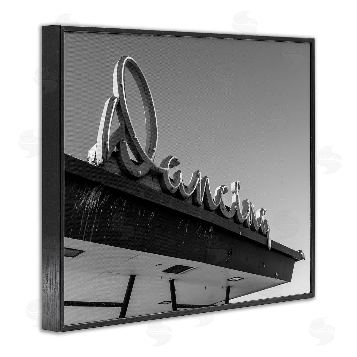 Stupell Studio Vintage Dancing Sign Black Framed Giclee Wall Art Print