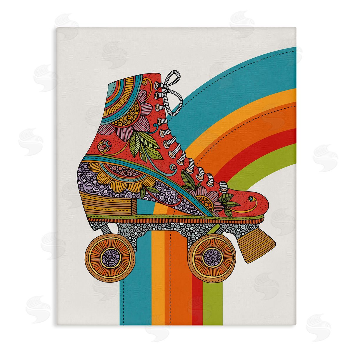Valentina Harper Vintage Boho Roller Skate Canvas Wall Art Print