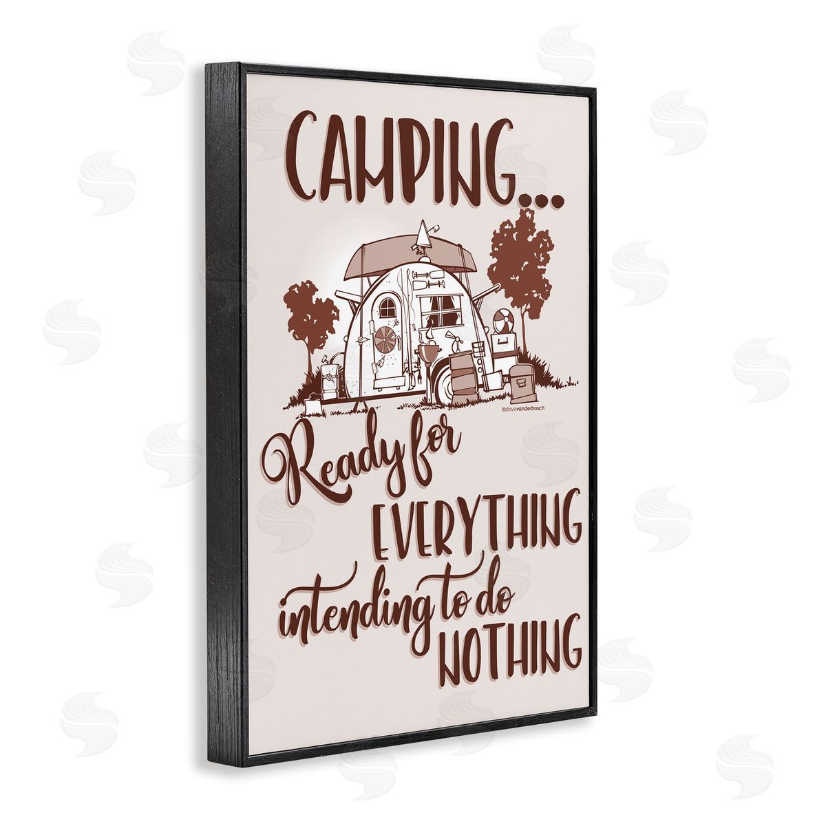 Everything and Nothing Camping Black Frame Print Wall Art, Home Decor by Steve Vanderbosch