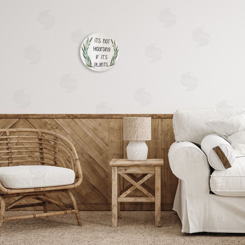 Ziwei Li Not Hoarding Plants Round Wall Plaque Art Print in Room