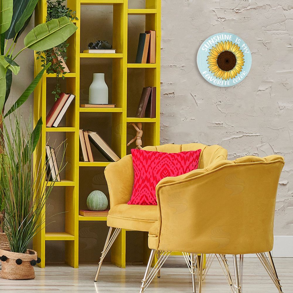 Ziwei Li Sunshine My Favorite Round Wall Plaque Art Print in Room