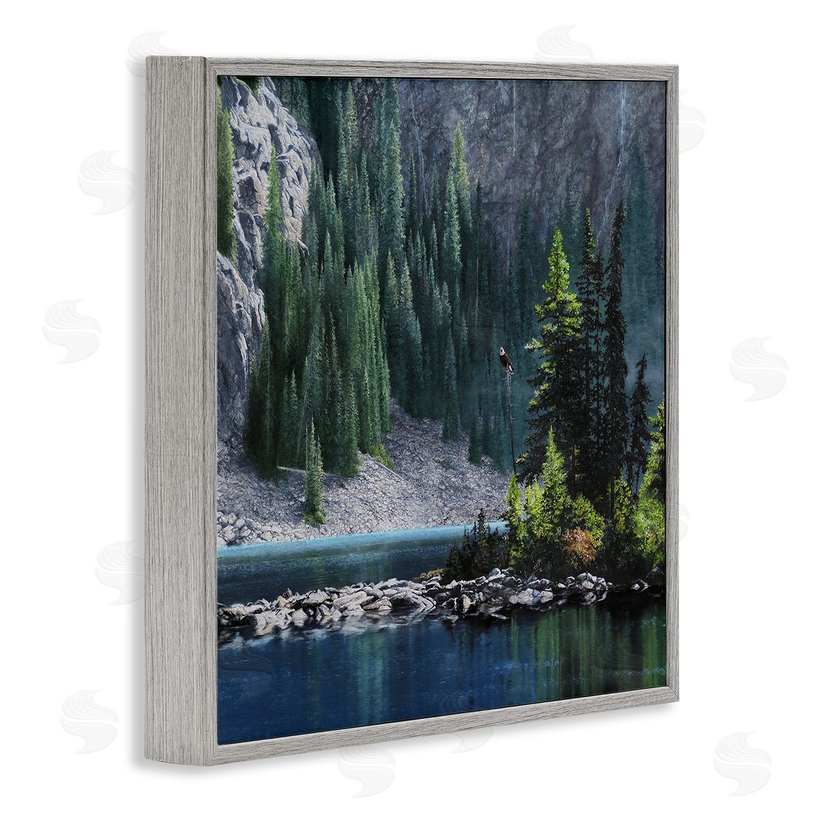 Mark Kelso Tree Spires in Nature Gray Framed Giclee Wall Art Print