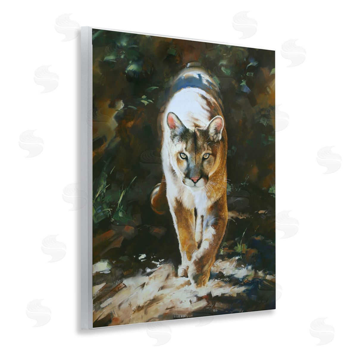 Mark Kelso Out of Shadows Panther Wooden Wall Plaque Art Print