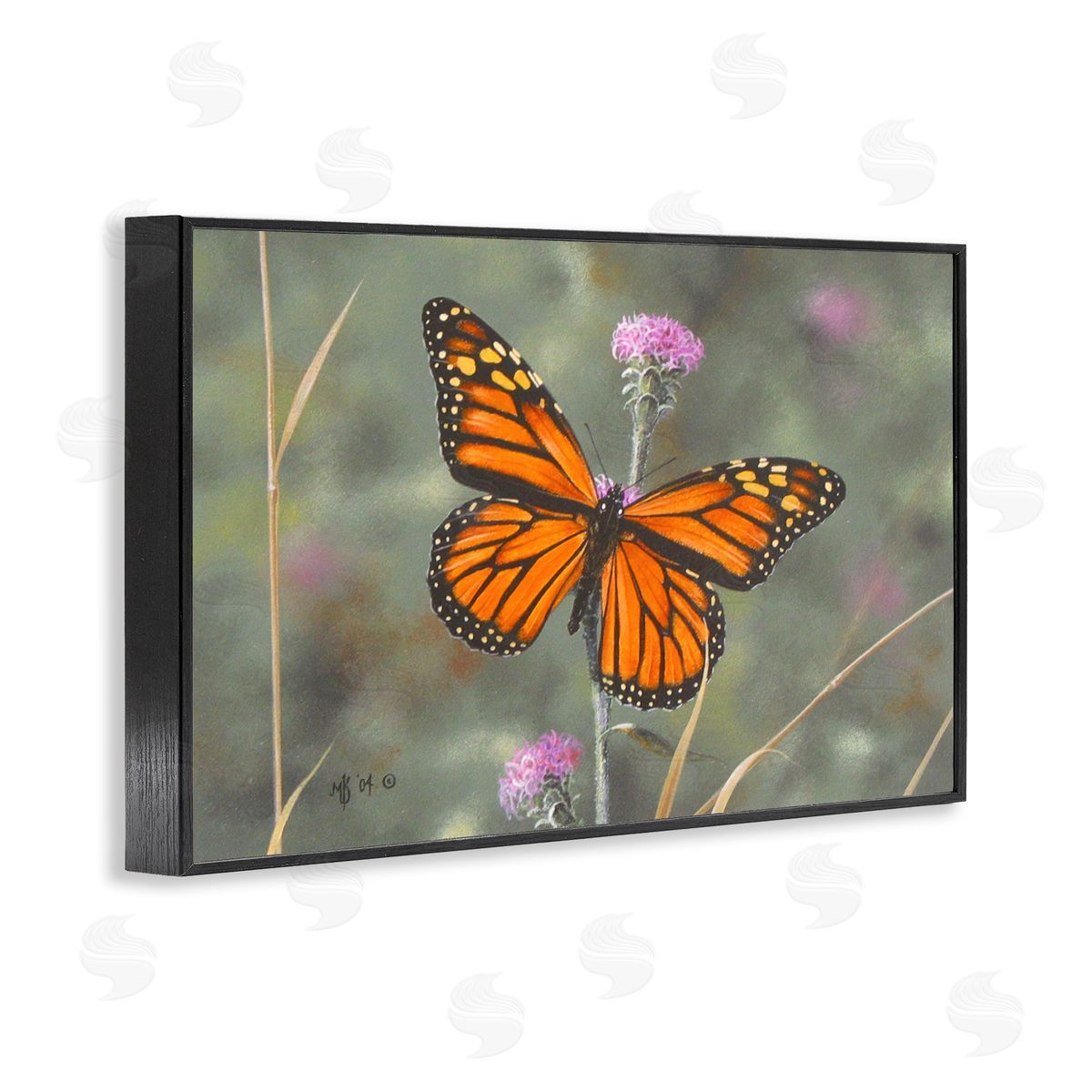 Mark Kelso Summer Visitor Butterfly Black Framed Giclee Wall Art Print
