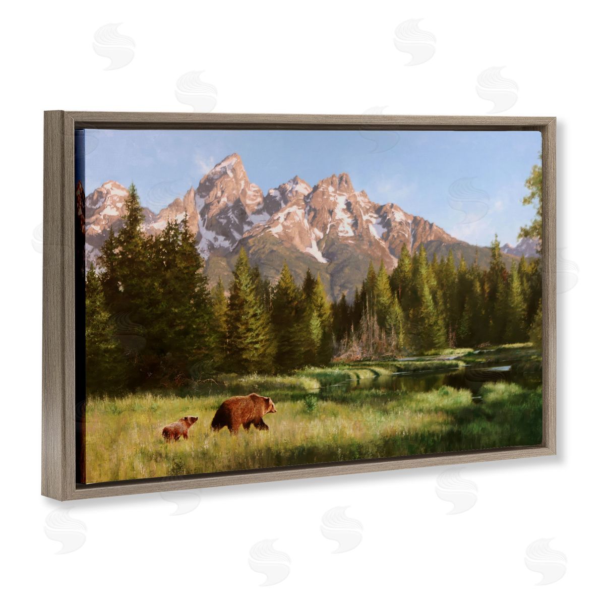 Mark Kelso Taking The Scenic Route Brown Floating Frame Canvas Wall Art Print