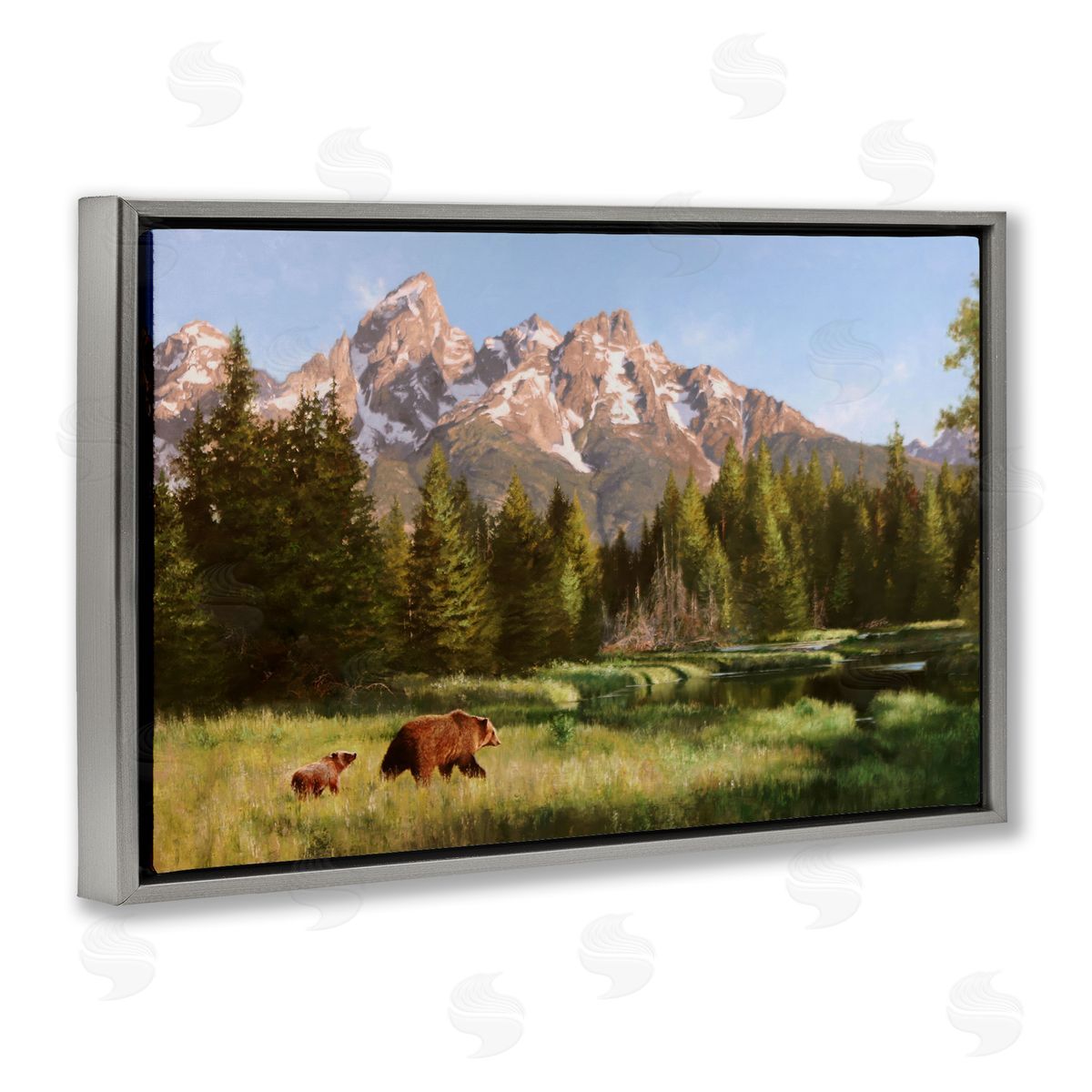 Mark Kelso Taking The Scenic Route Gray Floating Frame Canvas Wall Art Print