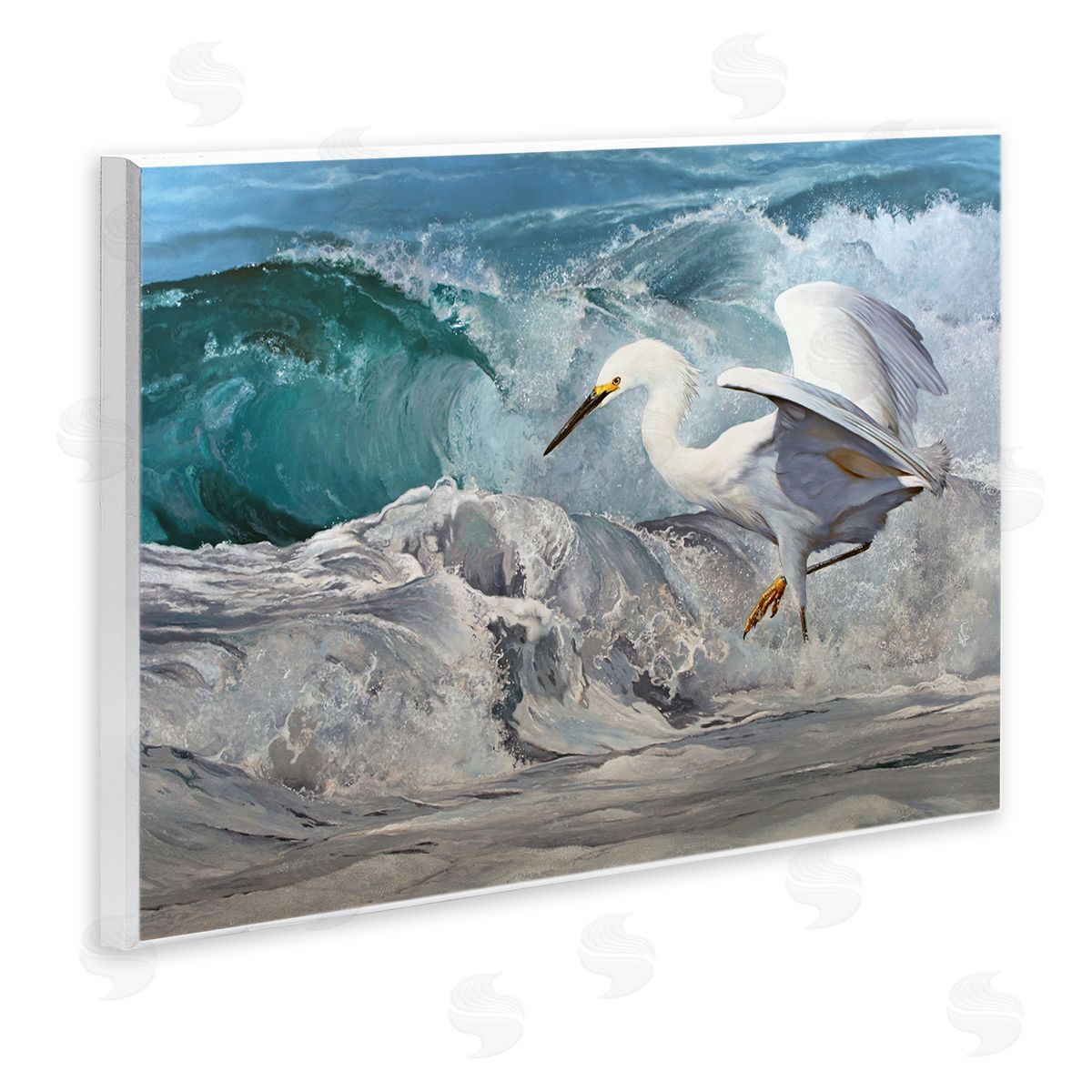 Mark Kelso Wave Dancer Heron Wooden Wall Plaque Art Print