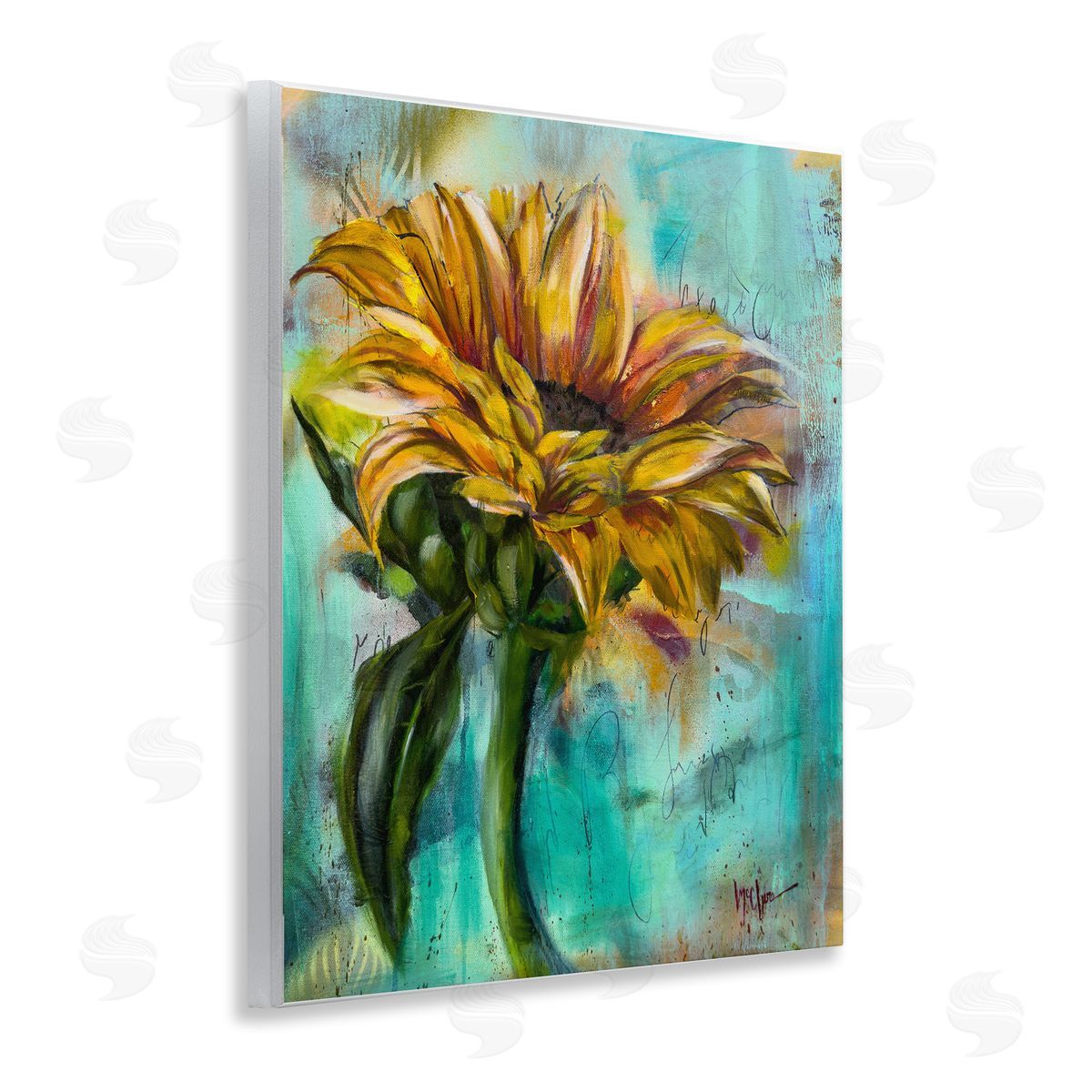 Linda McClure End Of Summer Sunflower Wooden Wall Plaque Art Print