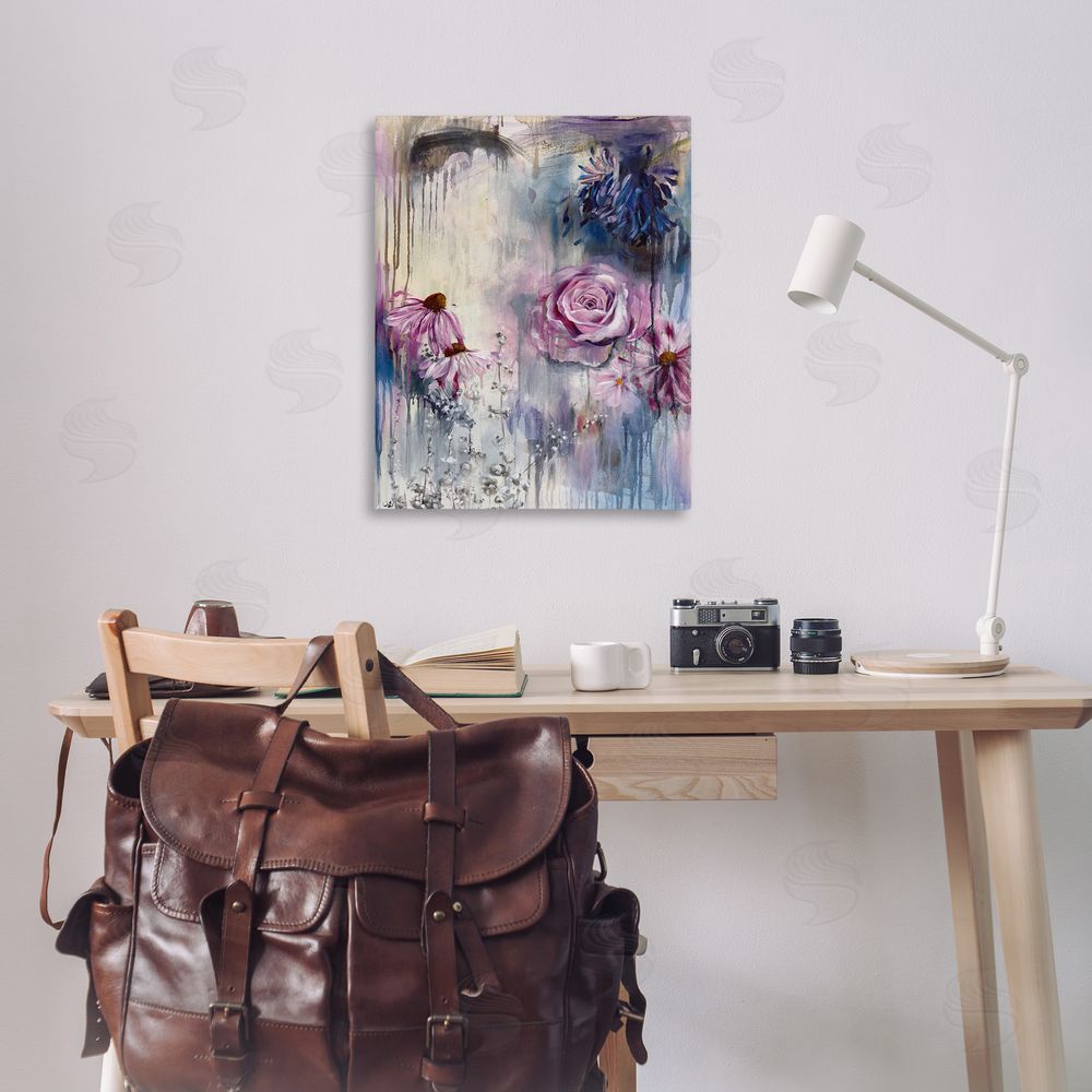 Linda McClure Lavender Light Blossoms Canvas Wall Art Print in Room
