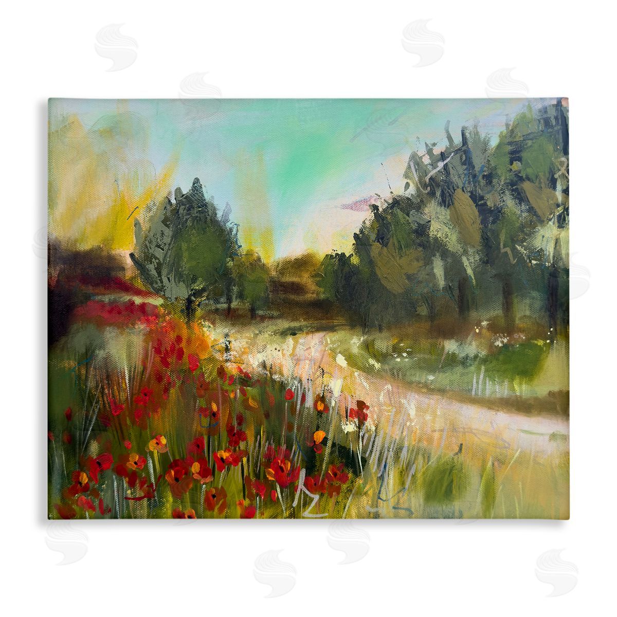 Linda McClure Poppy Sunset Landscape Canvas Wall Art Print