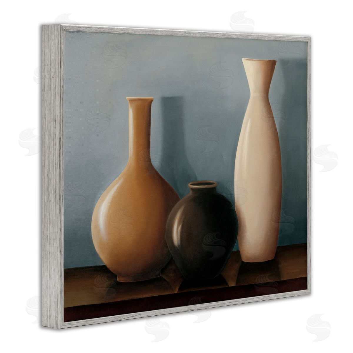 Arlene Stevens Rustic Pottery Still Life Gray Framed Giclee Wall Art Print