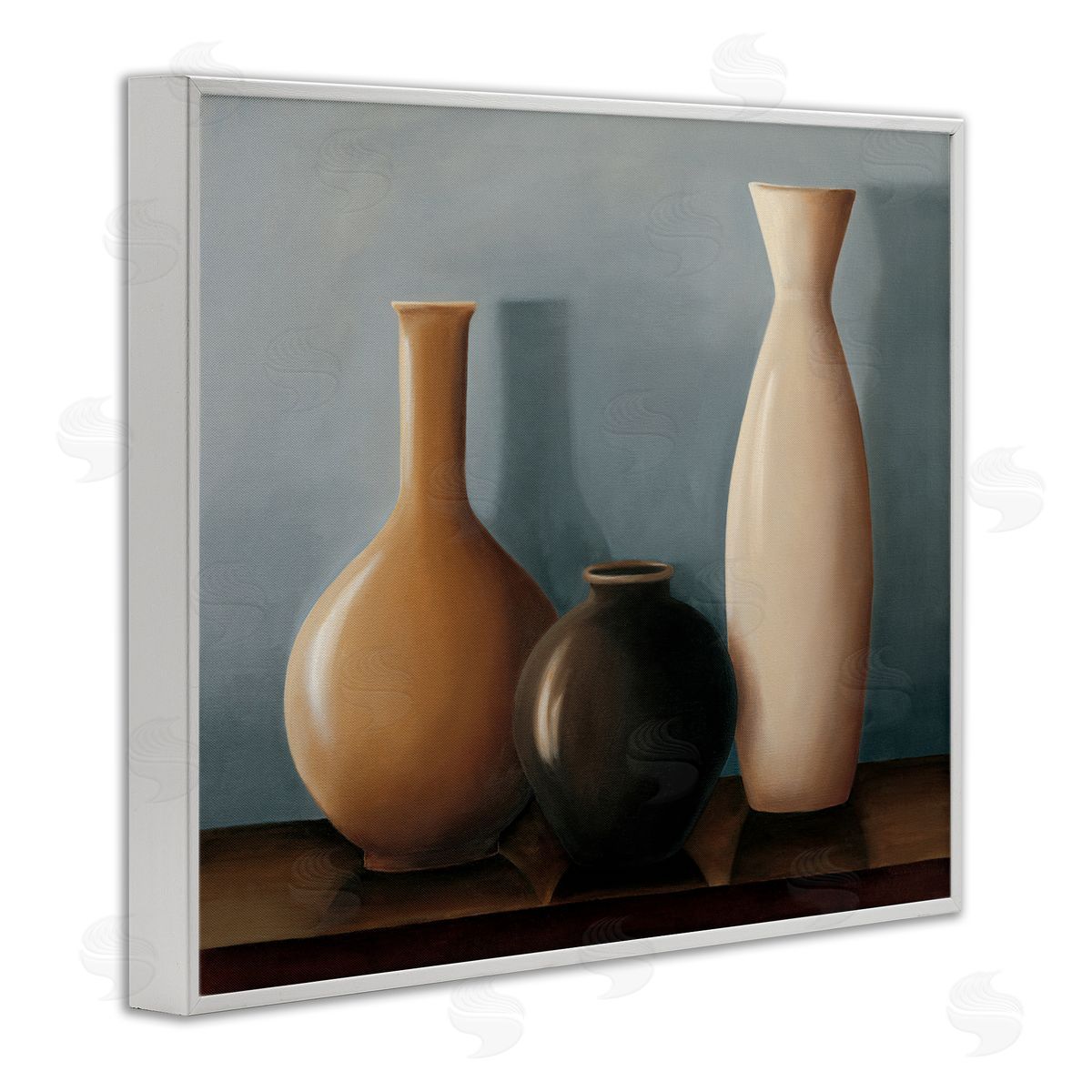 Arlene Stevens Rustic Pottery Still Life White Framed Giclee Wall Art Print