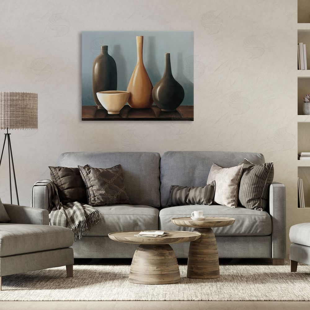 Arlene Stevens Varried Pottery Still Life Canvas Wall Art Print in Room