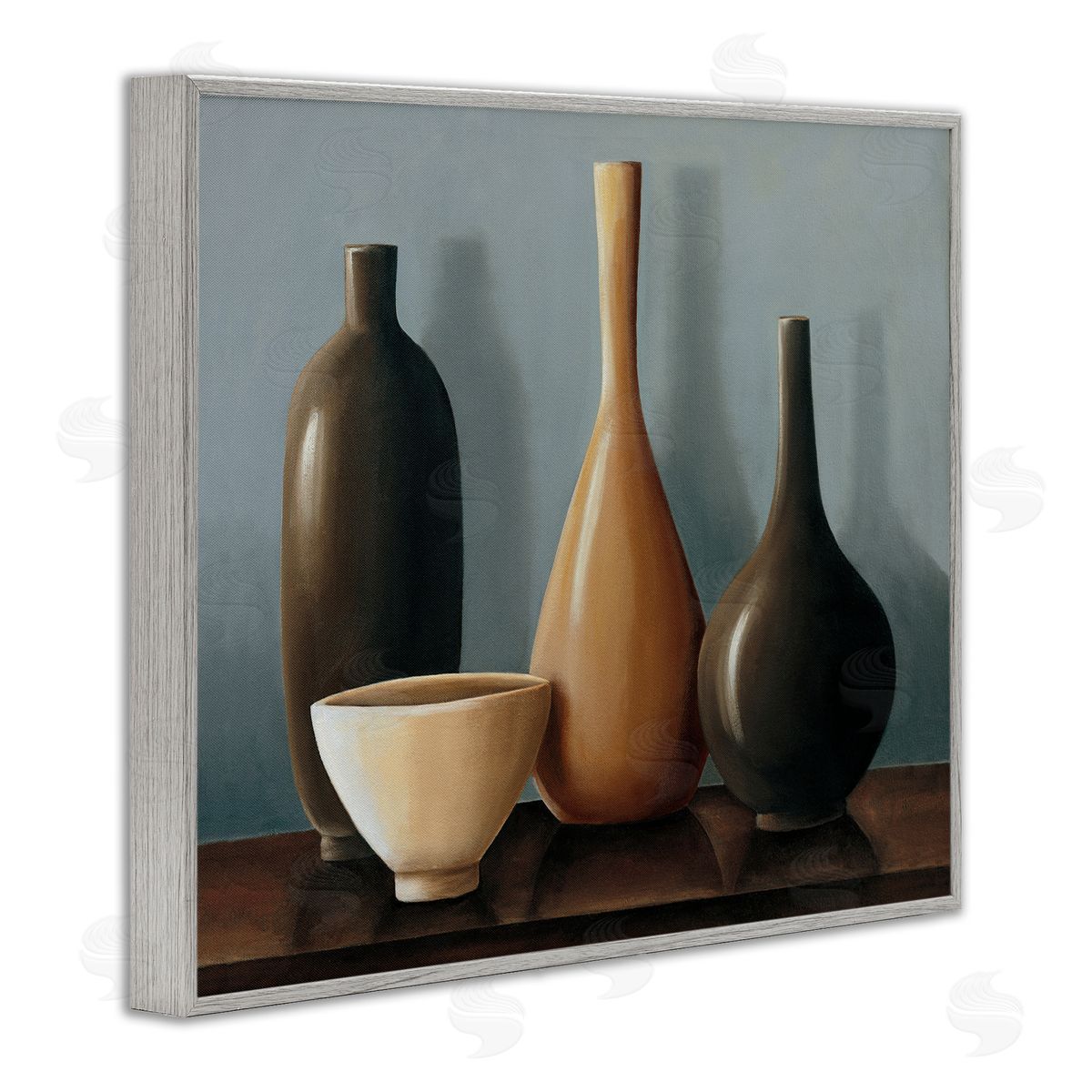 Arlene Stevens Varried Pottery Still Life Gray Framed Giclee Wall Art Print