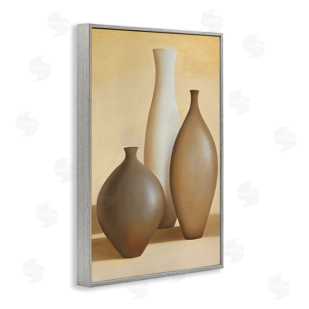 Arlene Stevens Natural Pottery Bottles Gray Framed Giclee Wall Art Print