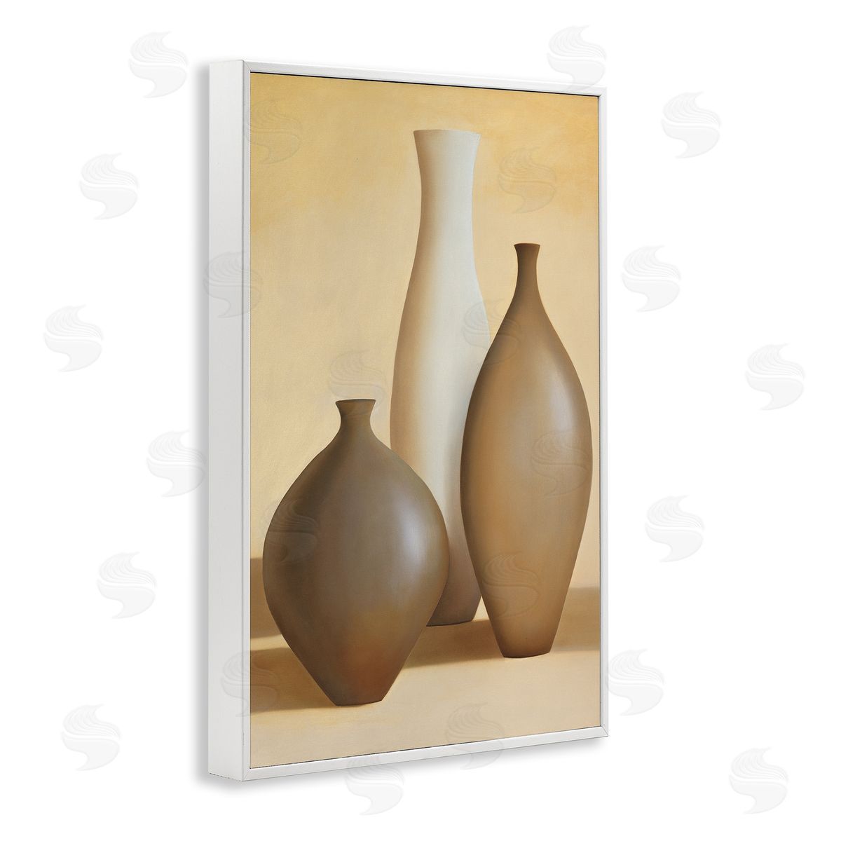 Arlene Stevens Natural Pottery Bottles White Framed Giclee Wall Art Print