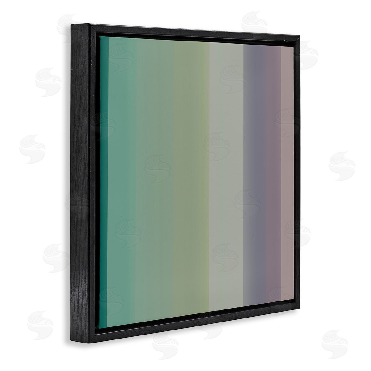 Third & Wall Studios Green & Purple Gradient Black Floating Frame Canvas Wall Art Print