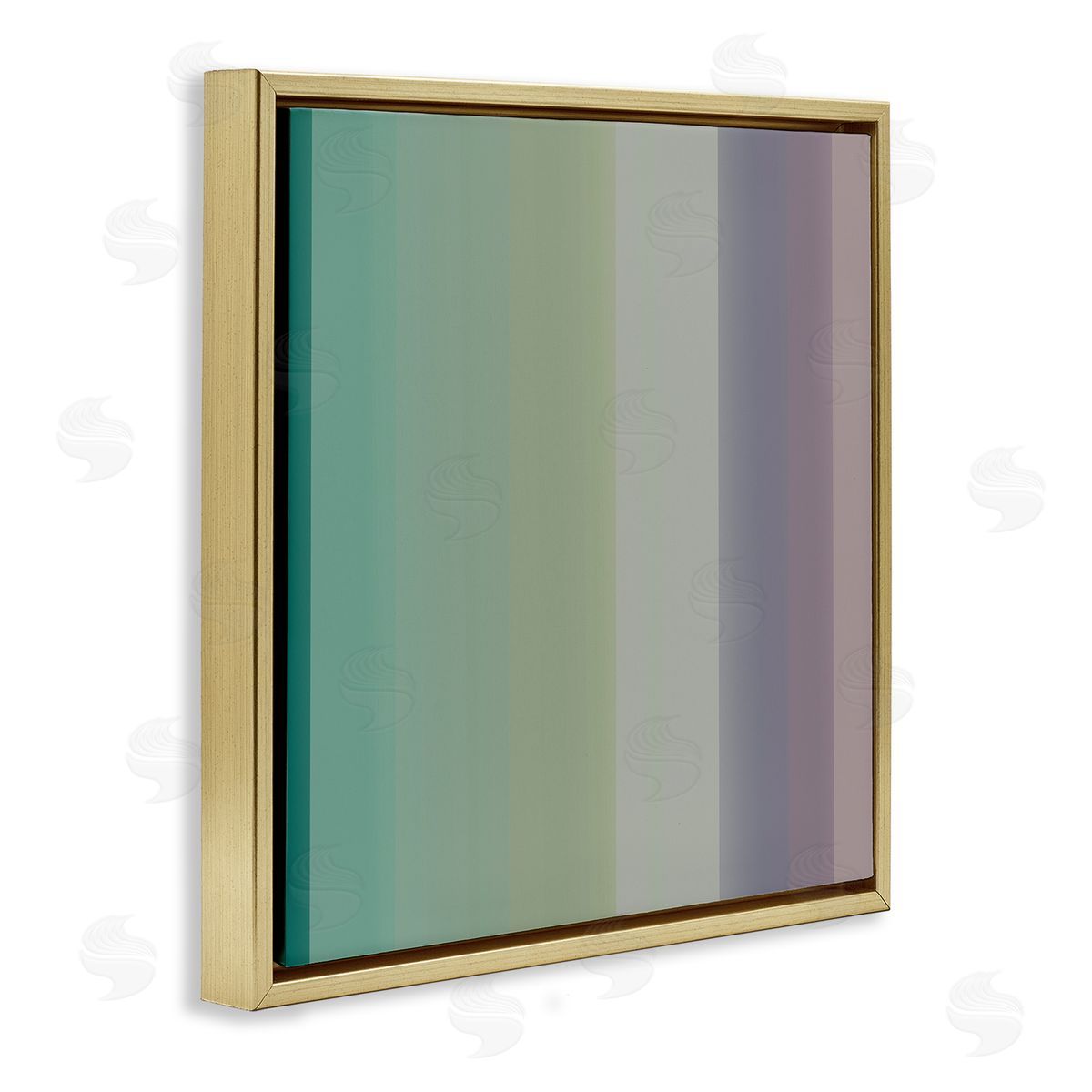 Third & Wall Studios Green & Purple Gradient Gold Floating Frame Canvas Wall Art Print