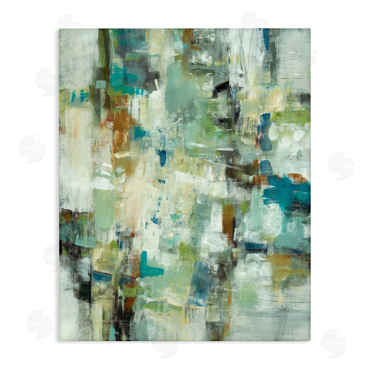Lisa Ridgers Restless Green Abstraction Canvas Wall Art Print