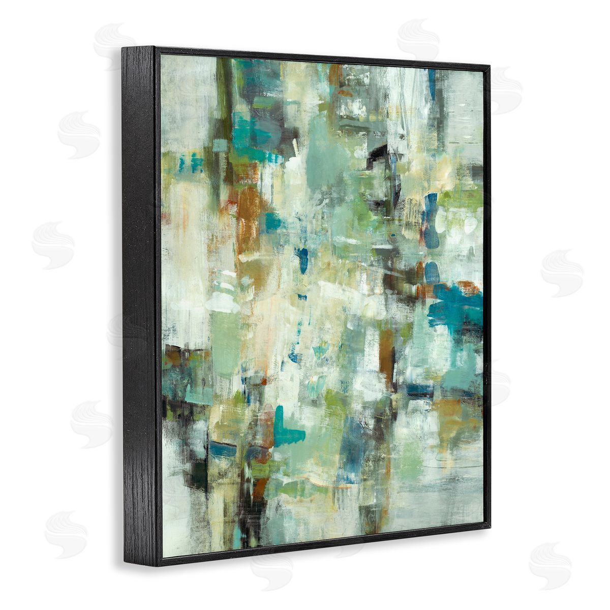 Lisa Ridgers Restless Green Abstraction Black Framed Giclee Wall Art Print